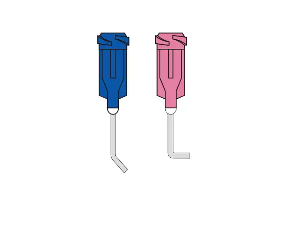 Nerūdijančio plieno adata su plastikine stebule